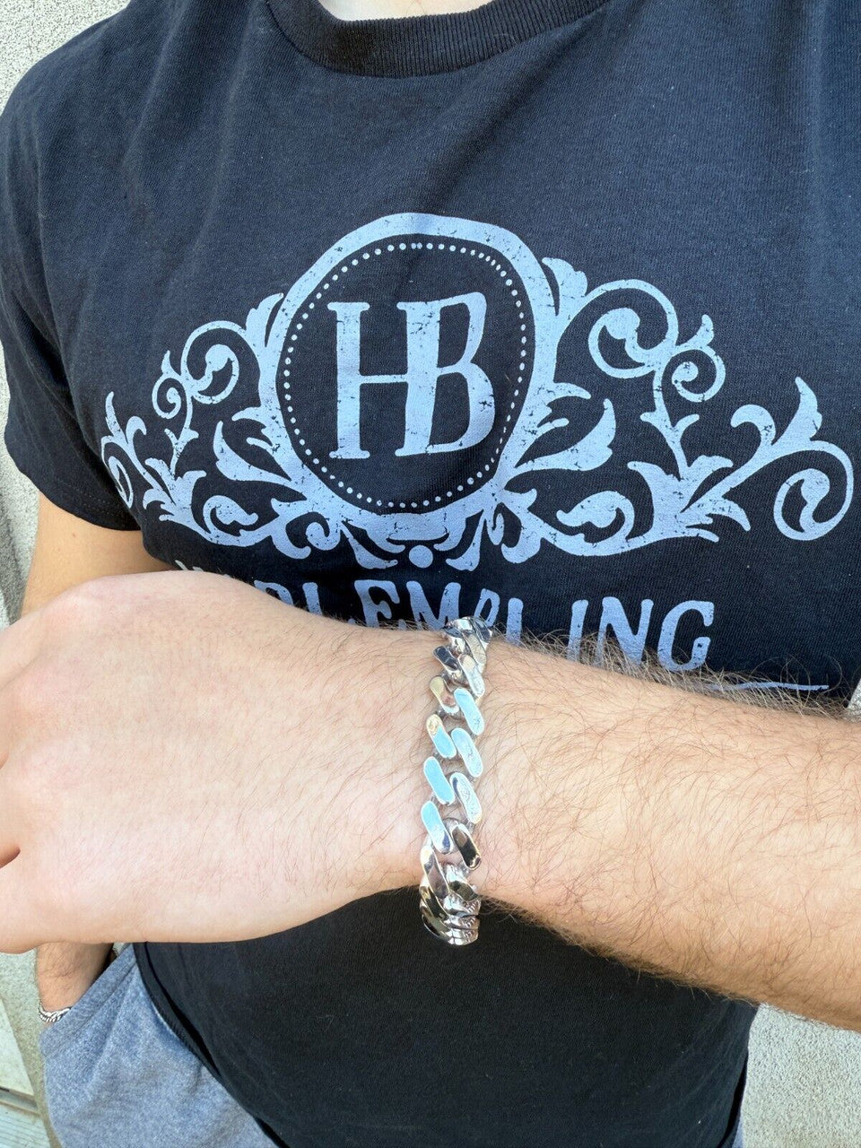 Monaco Cuban Bracelet HOLLOW - Rhodium Finish 925 Sterling Silver - 7"-9" - 9mm-15mm