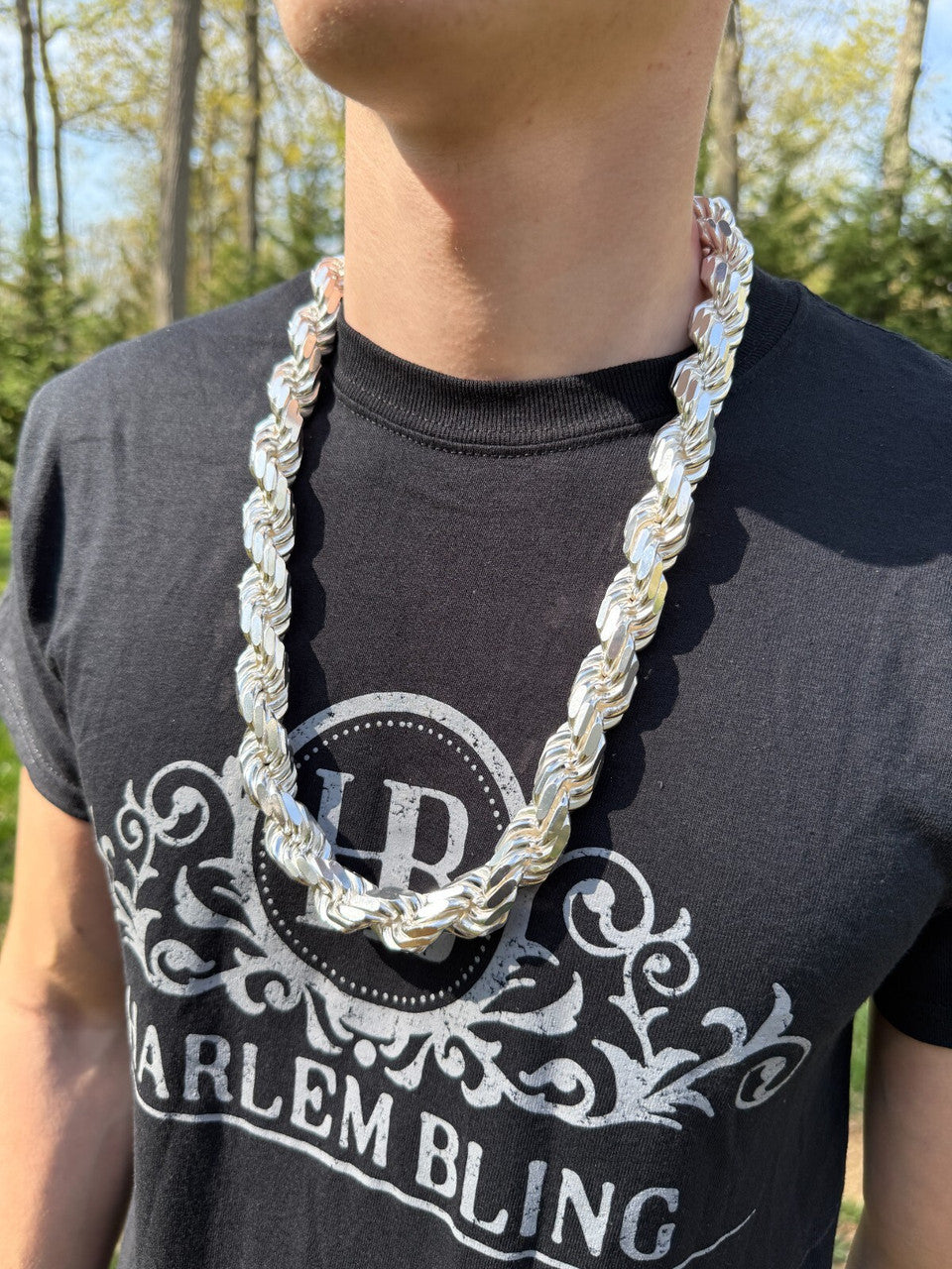 MONSTER Rope Chain Necklace - 925 Sterling Silver - 20"-30" - 16.5mm