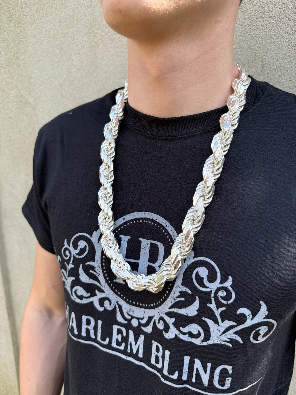 MONSTER Rope Chain Necklace - 925 Sterling Silver - 20"-30" - 16.5mm