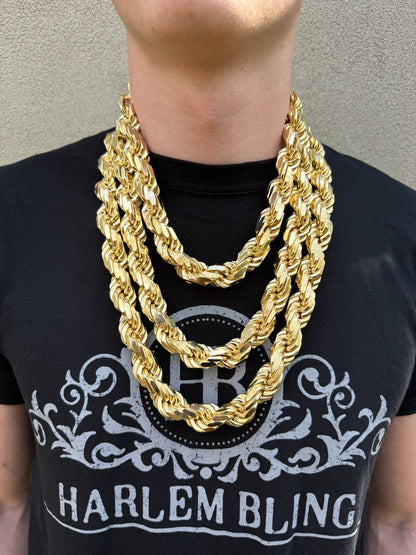 MONSTER Rope Chain Necklace - 14k Gold Vermeil 925 Sterling Silver - 20"-30" - 16.5mm