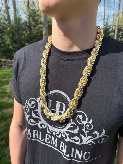 MONSTER Rope Chain Necklace - 14k Gold Vermeil 925 Sterling Silver - 20"-30" - 16.5mm