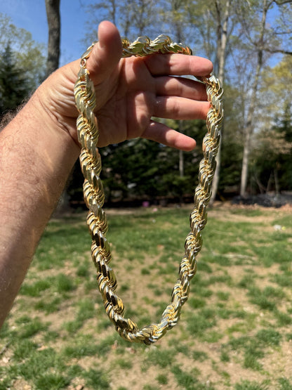 MONSTER Rope Chain Necklace - 14k Gold Vermeil 925 Sterling Silver - 20"-30" - 16.5mm