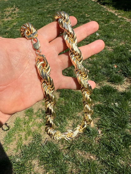 MONSTER Rope Chain Necklace - 14k Gold Vermeil 925 Sterling Silver - 20"-30" - 16.5mm