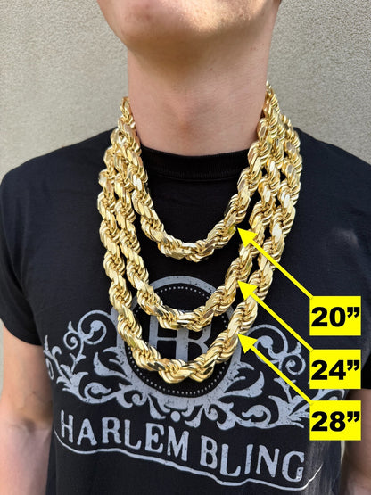 MONSTER Rope Chain Necklace - 14k Gold Vermeil 925 Sterling Silver - 20"-30" - 16.5mm