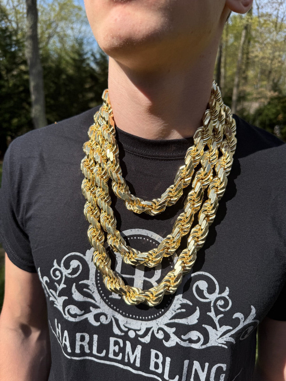 MONSTER Rope Chain Necklace - 14k Gold Vermeil 925 Sterling Silver - 20"-30" - 16.5mm