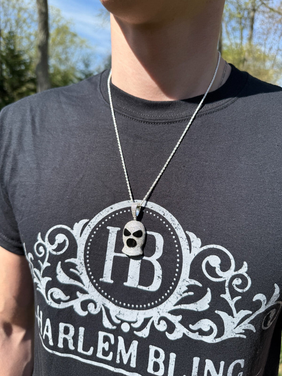 MOISSANITE Ski Mask Goon Iced Out Pendant - 14k Yellow Gold Vermeil Or 925 Silver - Medium 1.75"