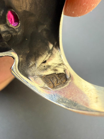 Sugar Skull & Roses Ring - 925 Silver Oxidized