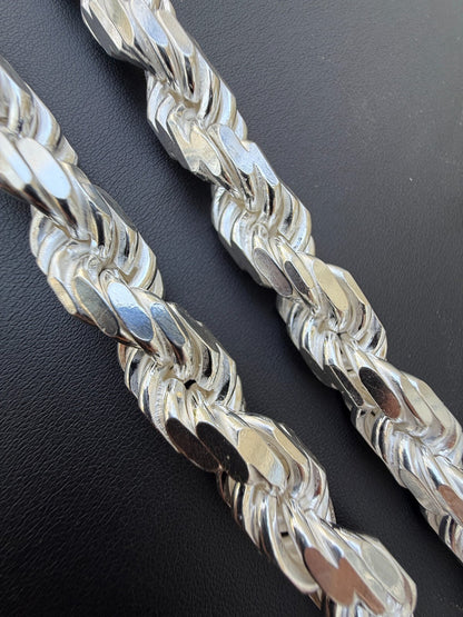 BIGGEST BOSS Rope Chain Necklace - 925 Sterling Silver - 18"-30" - 12.5mm