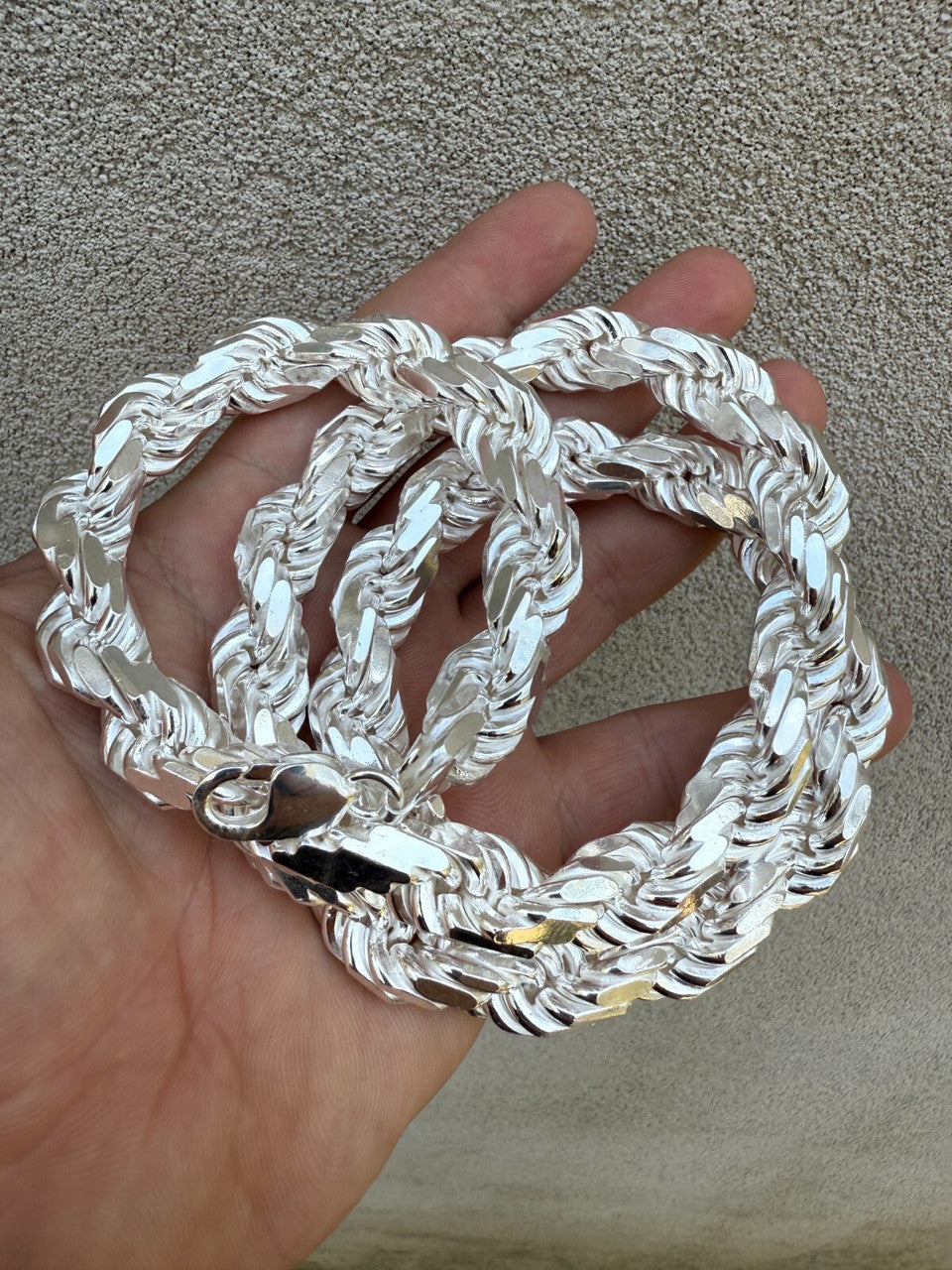 BIGGEST BOSS Rope Chain Necklace - 925 Sterling Silver - 18"-30" - 12.5mm