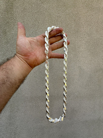 BIGGEST BOSS Rope Chain Necklace - 925 Sterling Silver - 18"-30" - 12.5mm