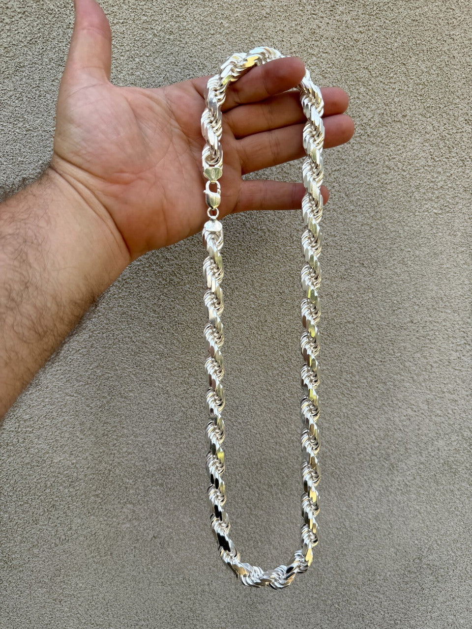 BIGGEST BOSS Rope Chain Necklace - 925 Sterling Silver - 18"-30" - 12.5mm