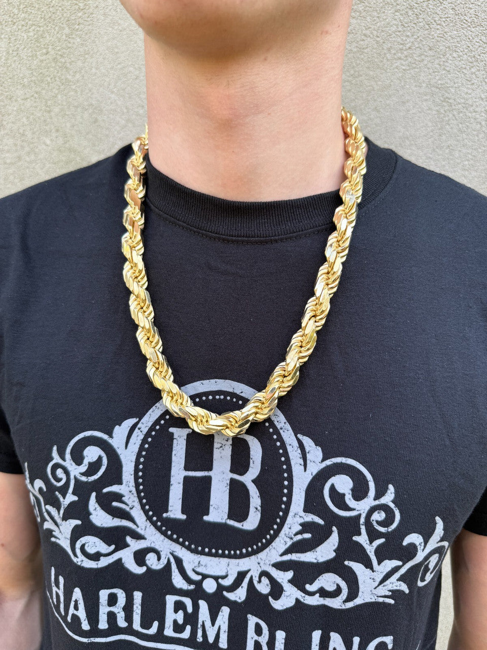 BIGGEST BOSS Rope Chain Necklace - 14k Gold Vermeil 925 Sterling Silver - 18"-30" - 12.5mm