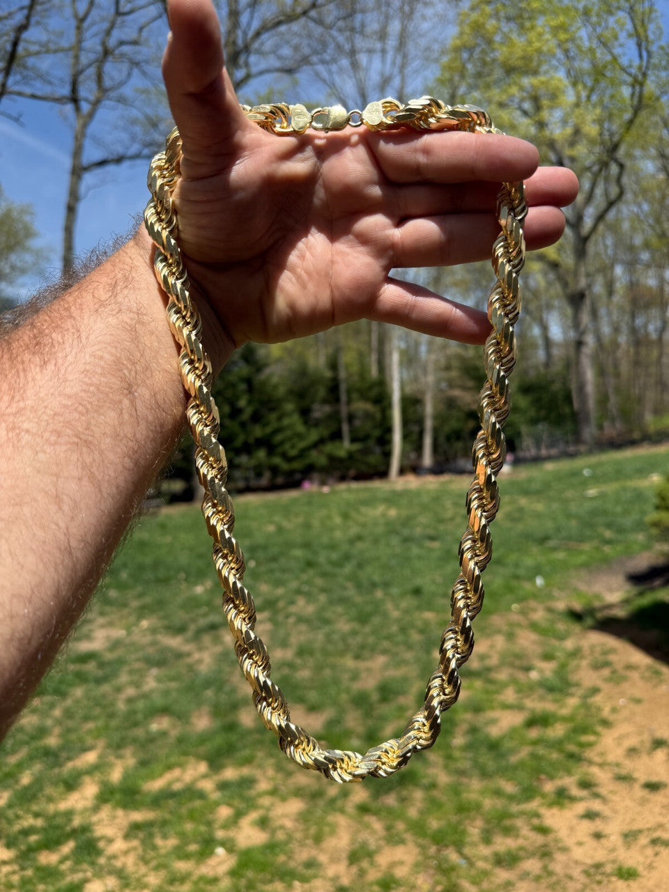 BIGGEST BOSS Rope Chain Necklace - 14k Gold Vermeil 925 Sterling Silver - 18"-30" - 12.5mm