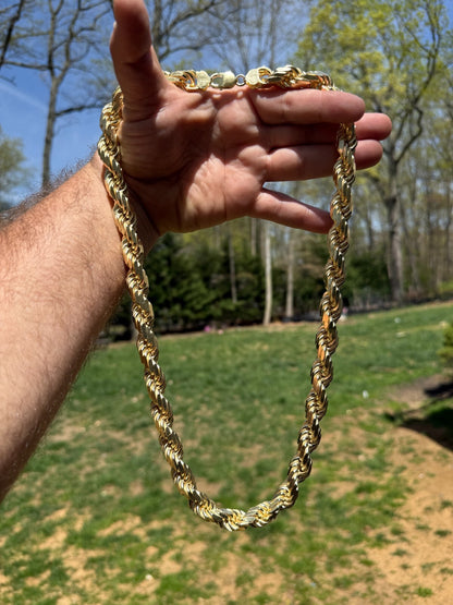 BIGGEST BOSS Rope Chain Necklace - 14k Gold Vermeil 925 Sterling Silver - 18"-30" - 12.5mm