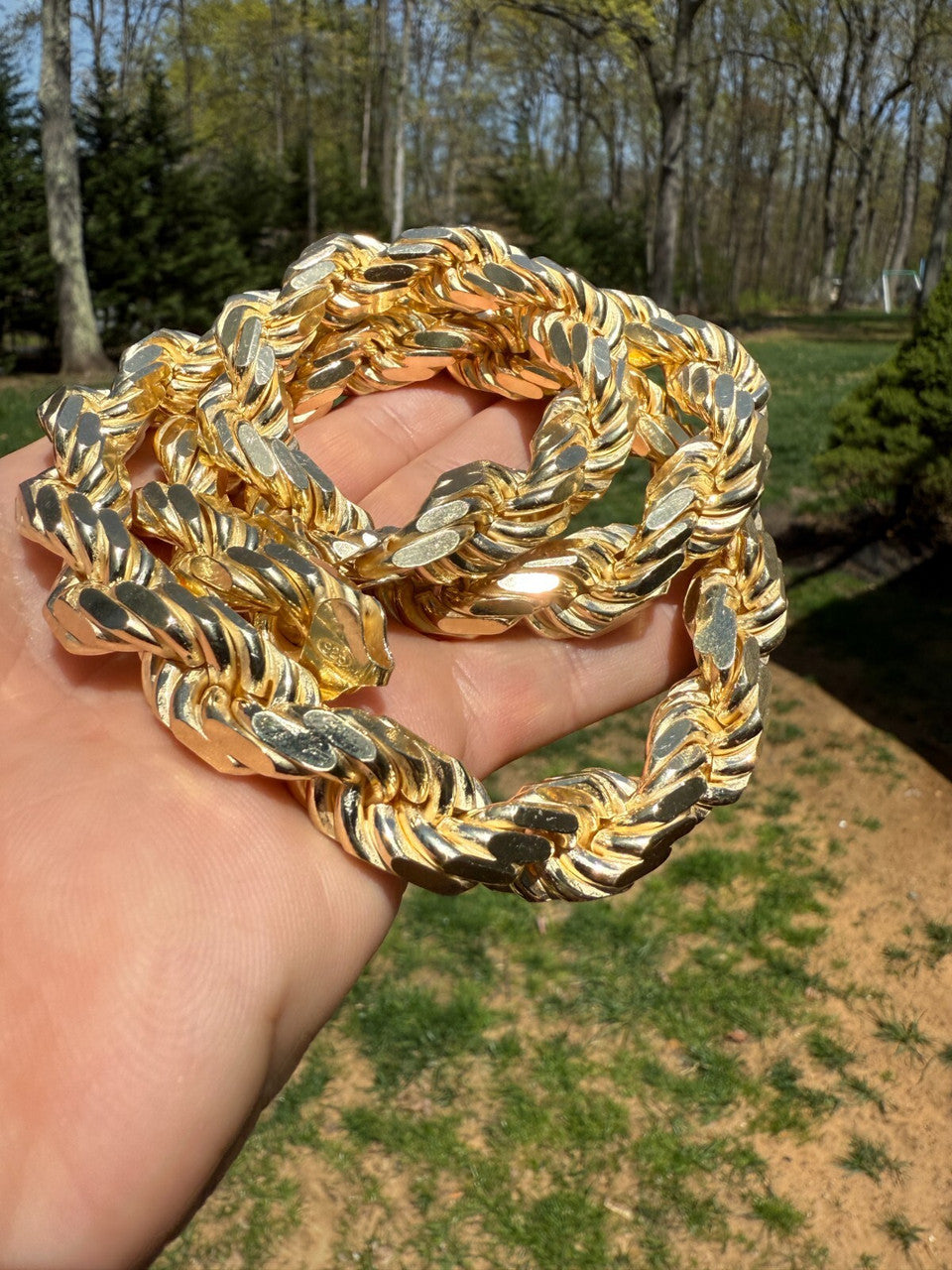 BIGGEST BOSS Rope Chain Necklace - 14k Gold Vermeil 925 Sterling Silver - 18"-30" - 12.5mm