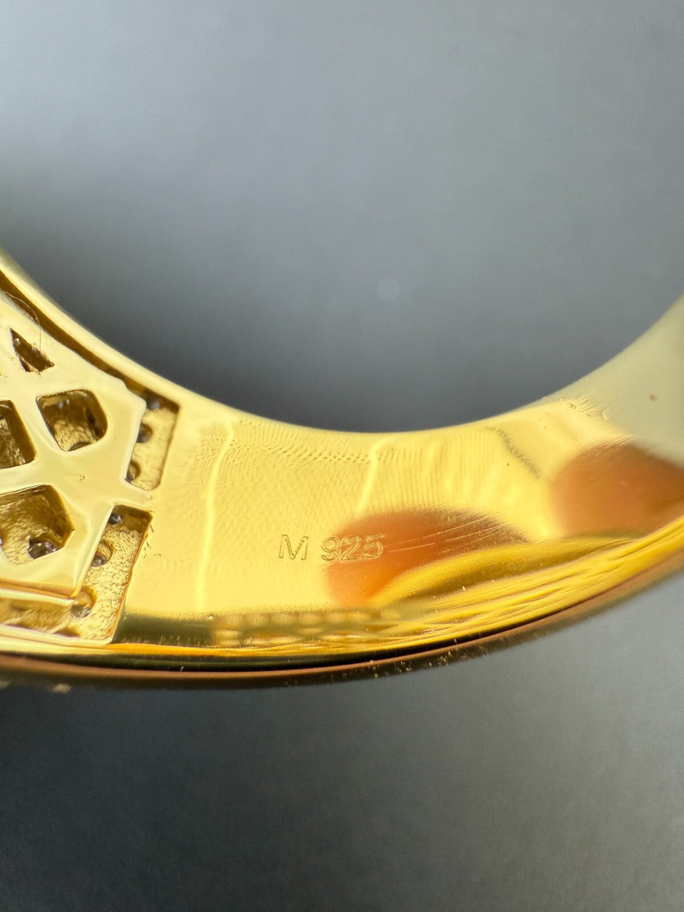 MOISSANITE Large Square Iced Out Ring - 14k Gold Vermeil 925 Silver