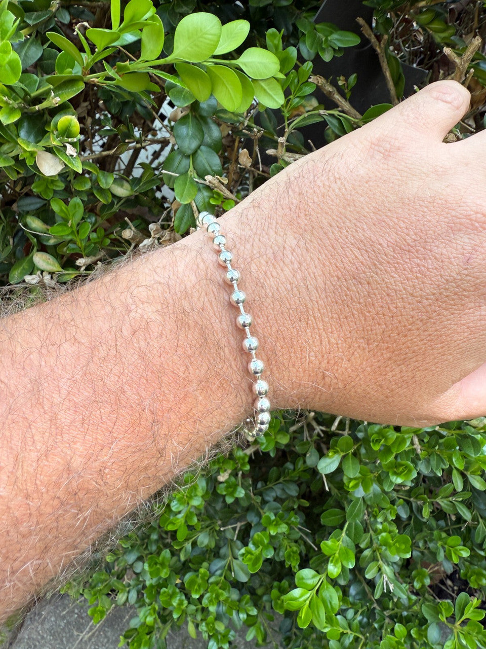 Ball Bead Bracelet - 925 Sterling Silver - 8" - 5mm