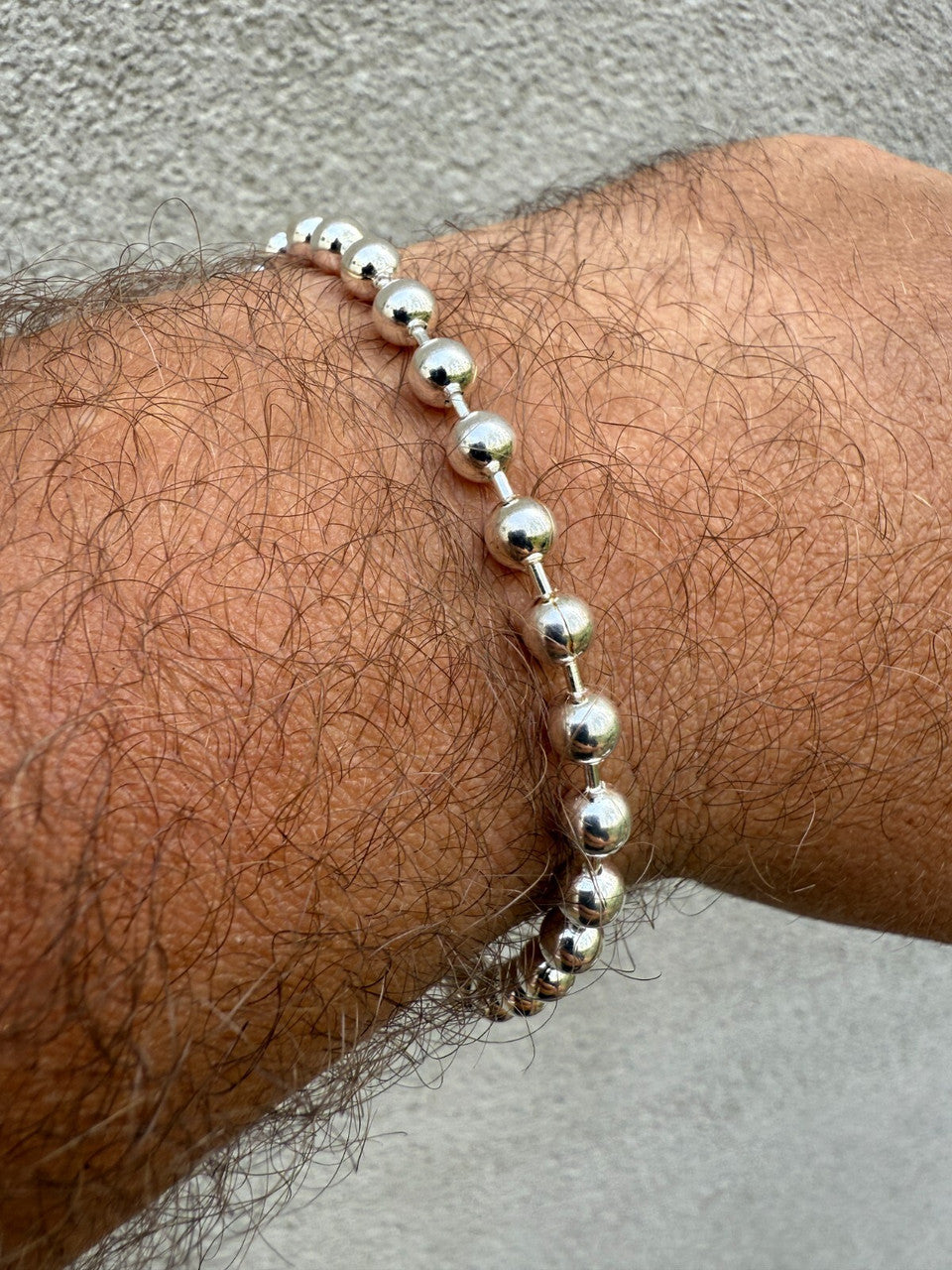Ball Bead Bracelet - 925 Sterling Silver - 8" - 5mm