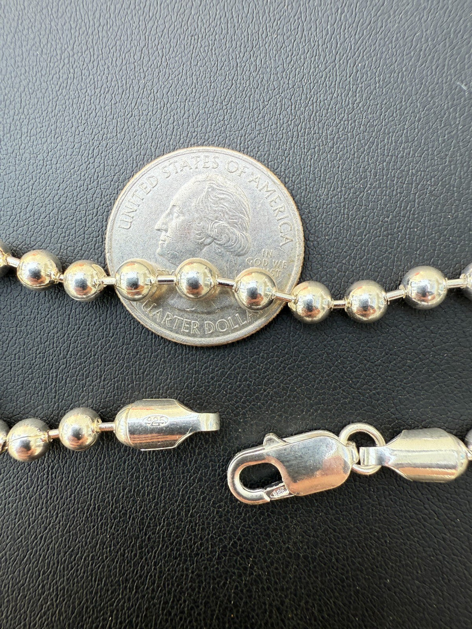 Ball Bead Bracelet - 925 Sterling Silver - 8" - 5mm