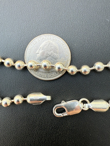 Ball Bead Bracelet - 925 Sterling Silver - 8" - 5mm