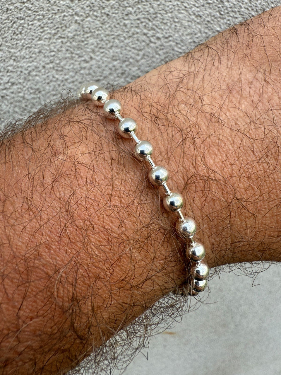 Ball Bead Bracelet - 925 Sterling Silver - 8" - 5mm