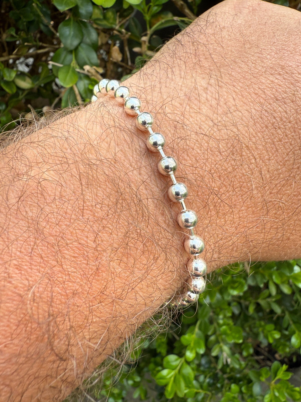 Ball Bead Bracelet - 925 Sterling Silver - 8" - 5mm