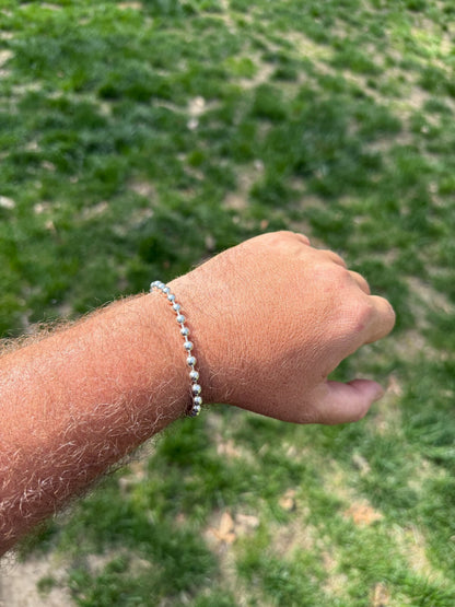 Ball Bead Bracelet - 925 Sterling Silver - 8" - 5mm