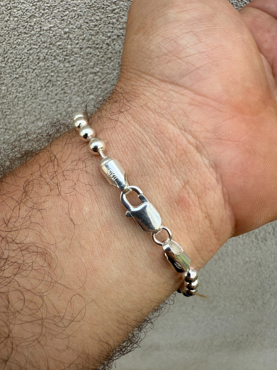 Ball Bead Bracelet - 925 Sterling Silver - 8" - 5mm