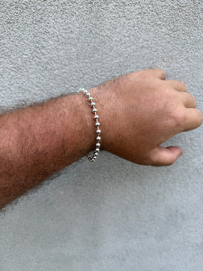 Ball Bead Bracelet - 925 Sterling Silver - 8" - 5mm