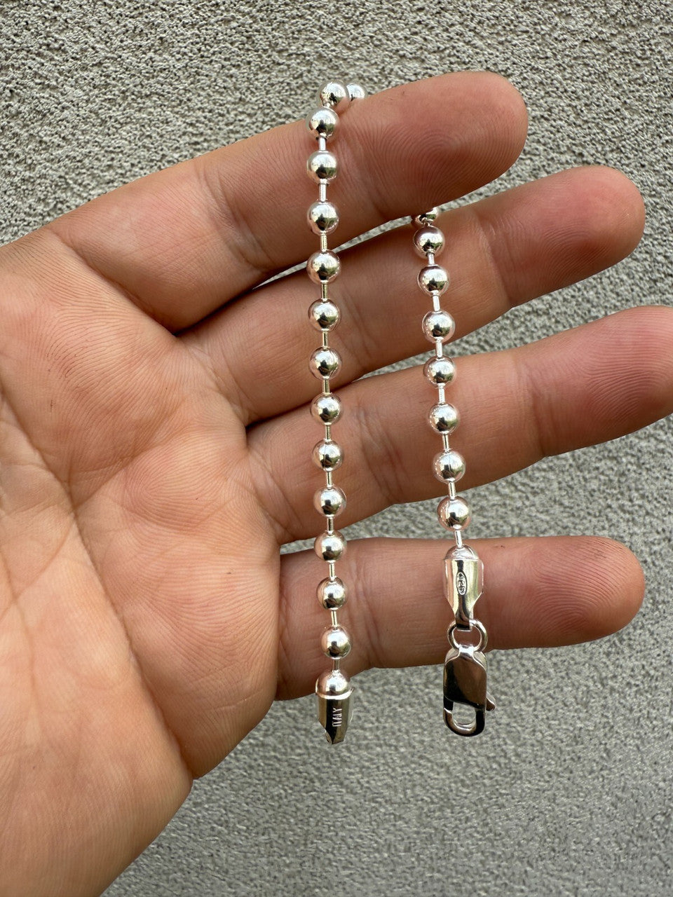 Ball Bead Bracelet - 925 Sterling Silver - 8" - 5mm