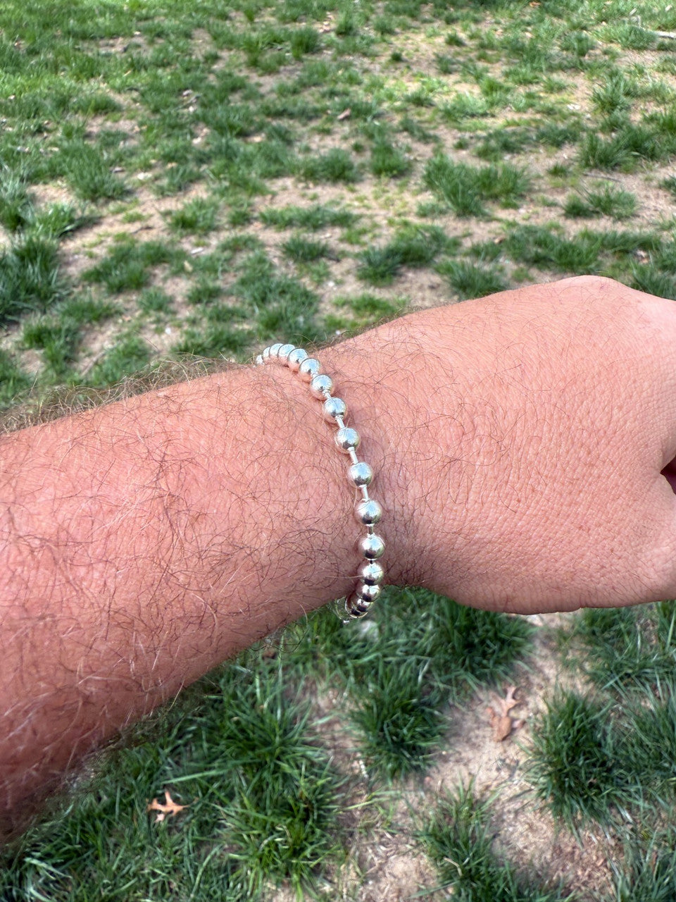 Ball Bead Bracelet - 925 Sterling Silver - 8" - 5mm