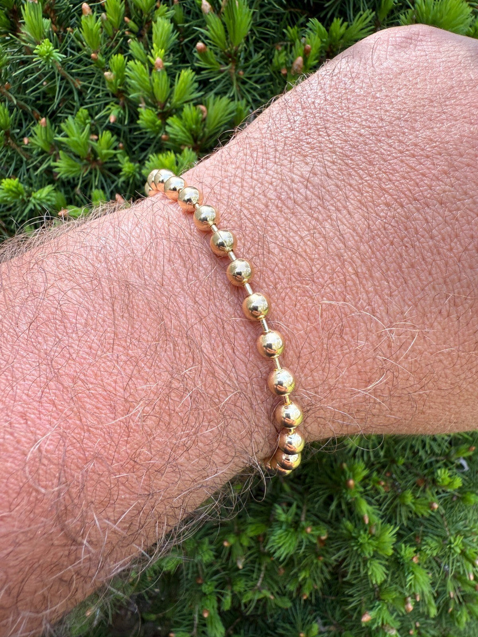 Ball Bead Bracelet - 14k Gold Vermeil 925 Sterling Silver - 8" - 5mm