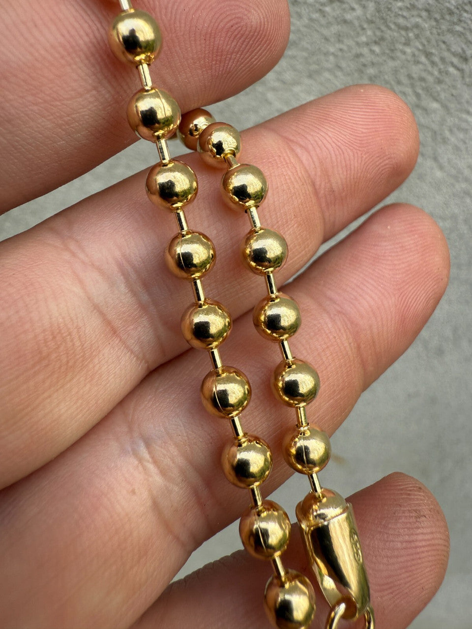 Ball Bead Bracelet - 14k Gold Vermeil 925 Sterling Silver - 8" - 5mm