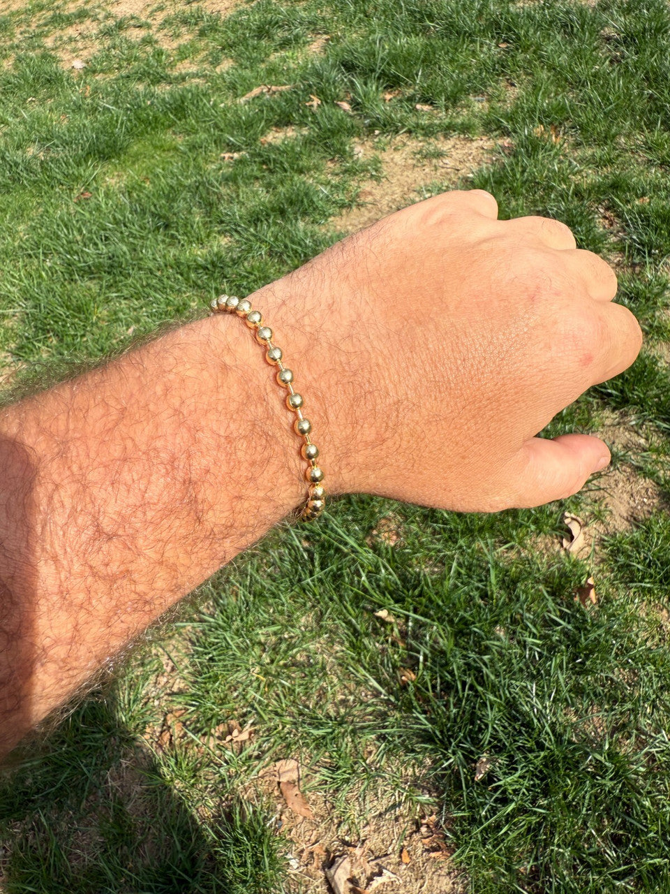 Ball Bead Bracelet - 14k Gold Vermeil 925 Sterling Silver - 8" - 5mm