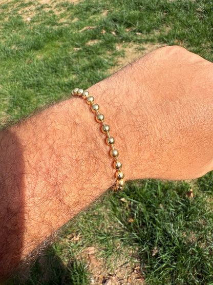 Ball Bead Bracelet - 14k Gold Vermeil 925 Sterling Silver - 8" - 5mm