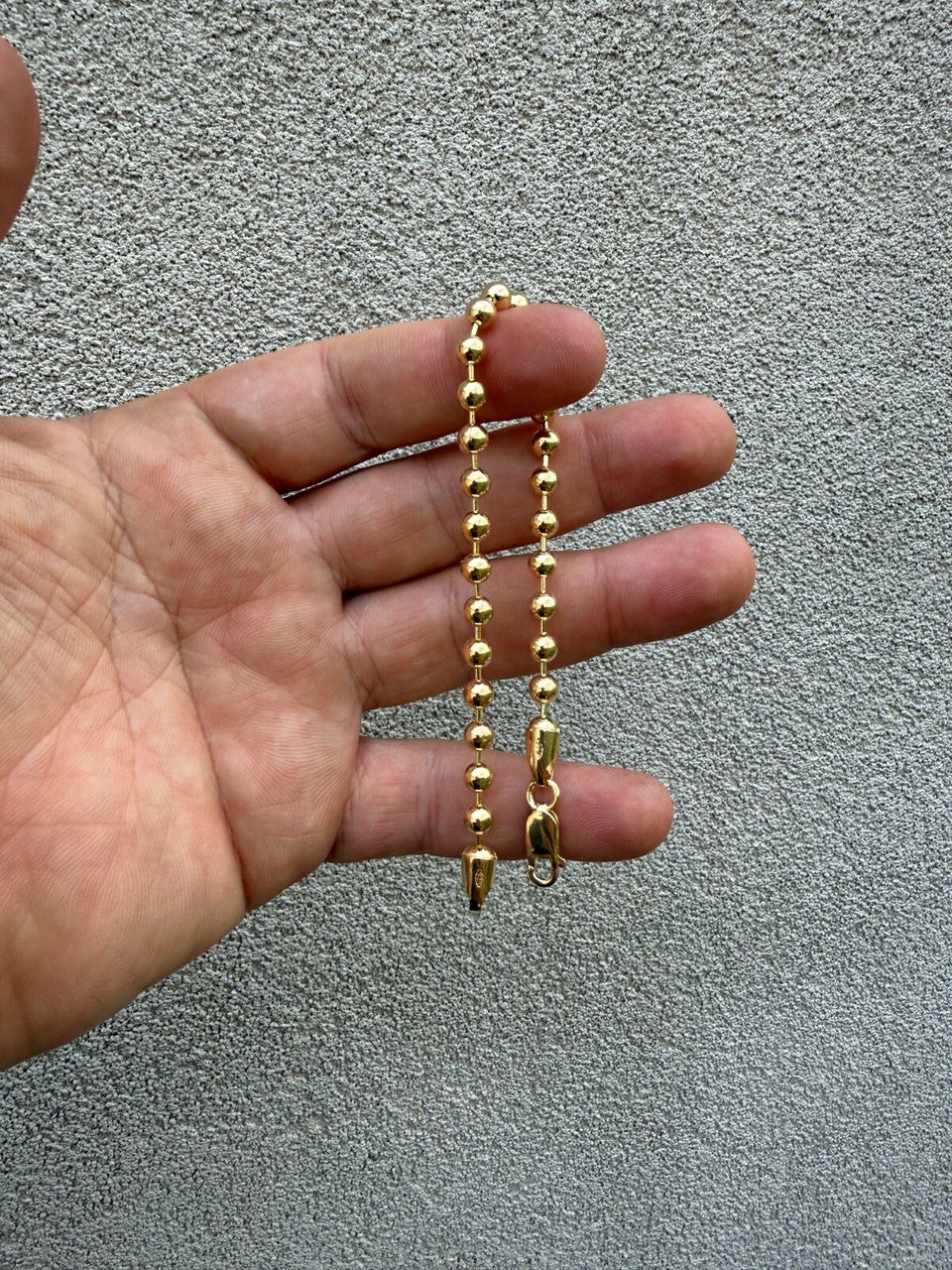 Ball Bead Bracelet - 14k Gold Vermeil 925 Sterling Silver - 8" - 5mm