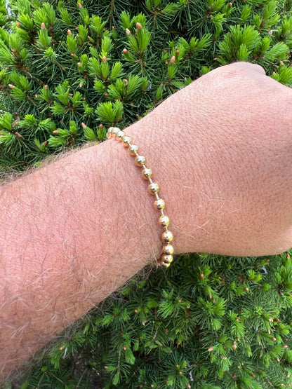 Ball Bead Bracelet - 14k Gold Vermeil 925 Sterling Silver - 8" - 5mm