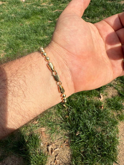 Ball Bead Bracelet - 14k Gold Vermeil 925 Sterling Silver - 8" - 5mm