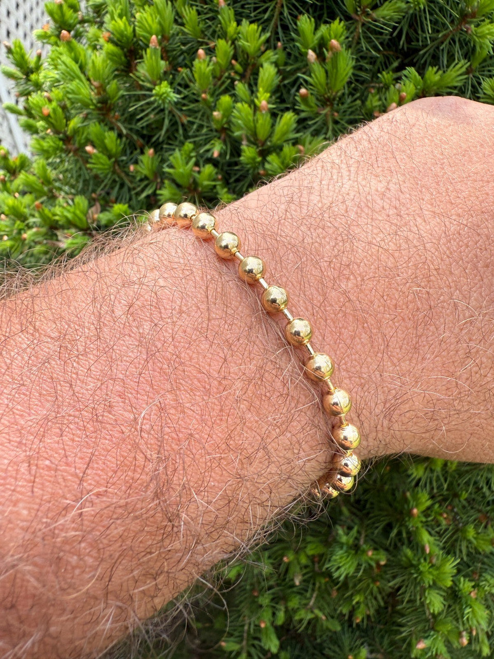 Ball Bead Bracelet - 14k Gold Vermeil 925 Sterling Silver - 8" - 5mm