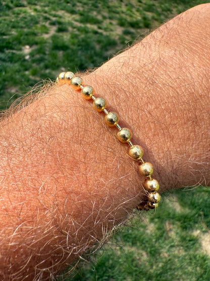Ball Bead Bracelet - 14k Gold Vermeil 925 Sterling Silver - 8" - 5mm