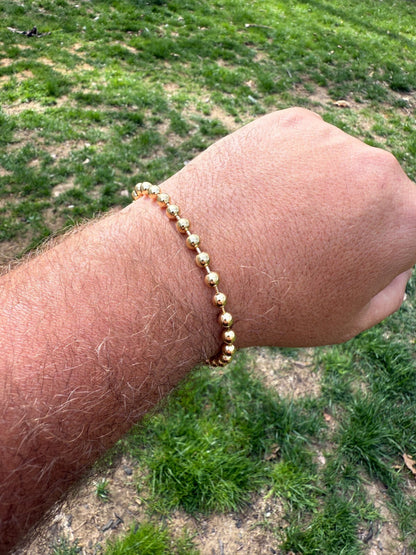 Ball Bead Bracelet - 14k Gold Vermeil 925 Sterling Silver - 8" - 5mm