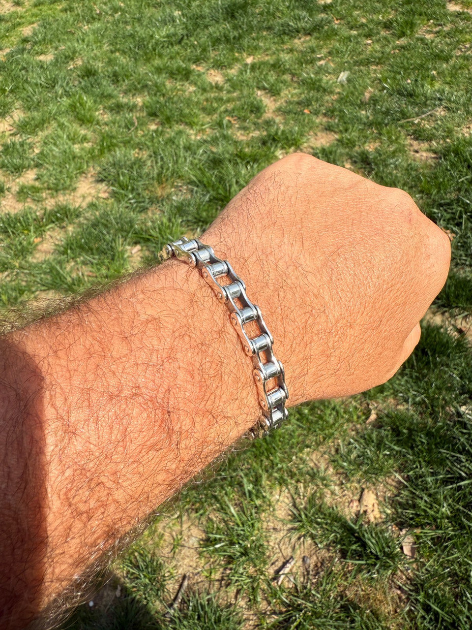 Bike Chain Bracelet - Oxidized 925 Sterling Silver - 7"-9" - 9mm