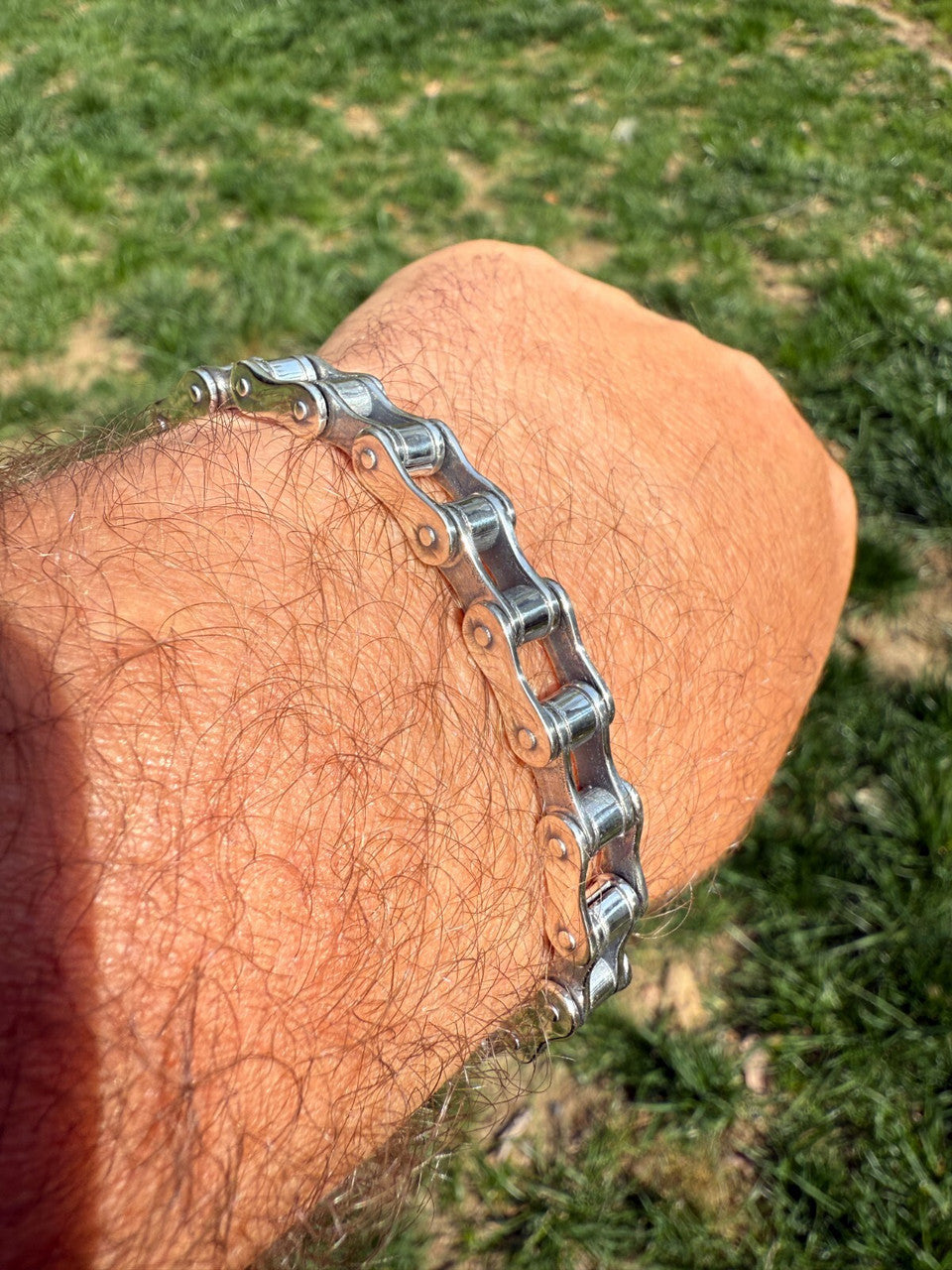 Bike Chain Bracelet - Oxidized 925 Sterling Silver - 7"-9" - 9mm