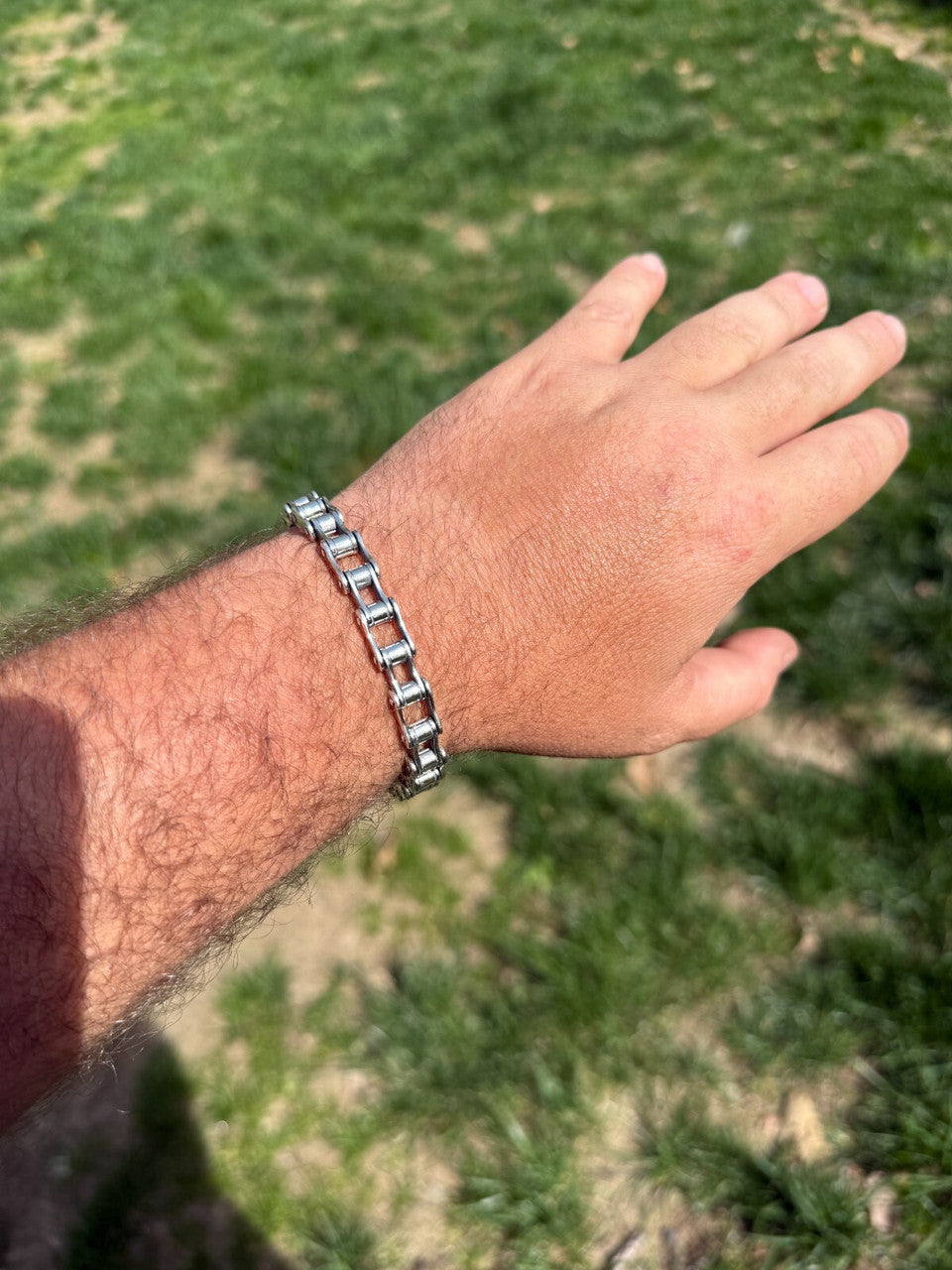 Bike Chain Bracelet - Oxidized 925 Sterling Silver - 7"-9" - 9mm