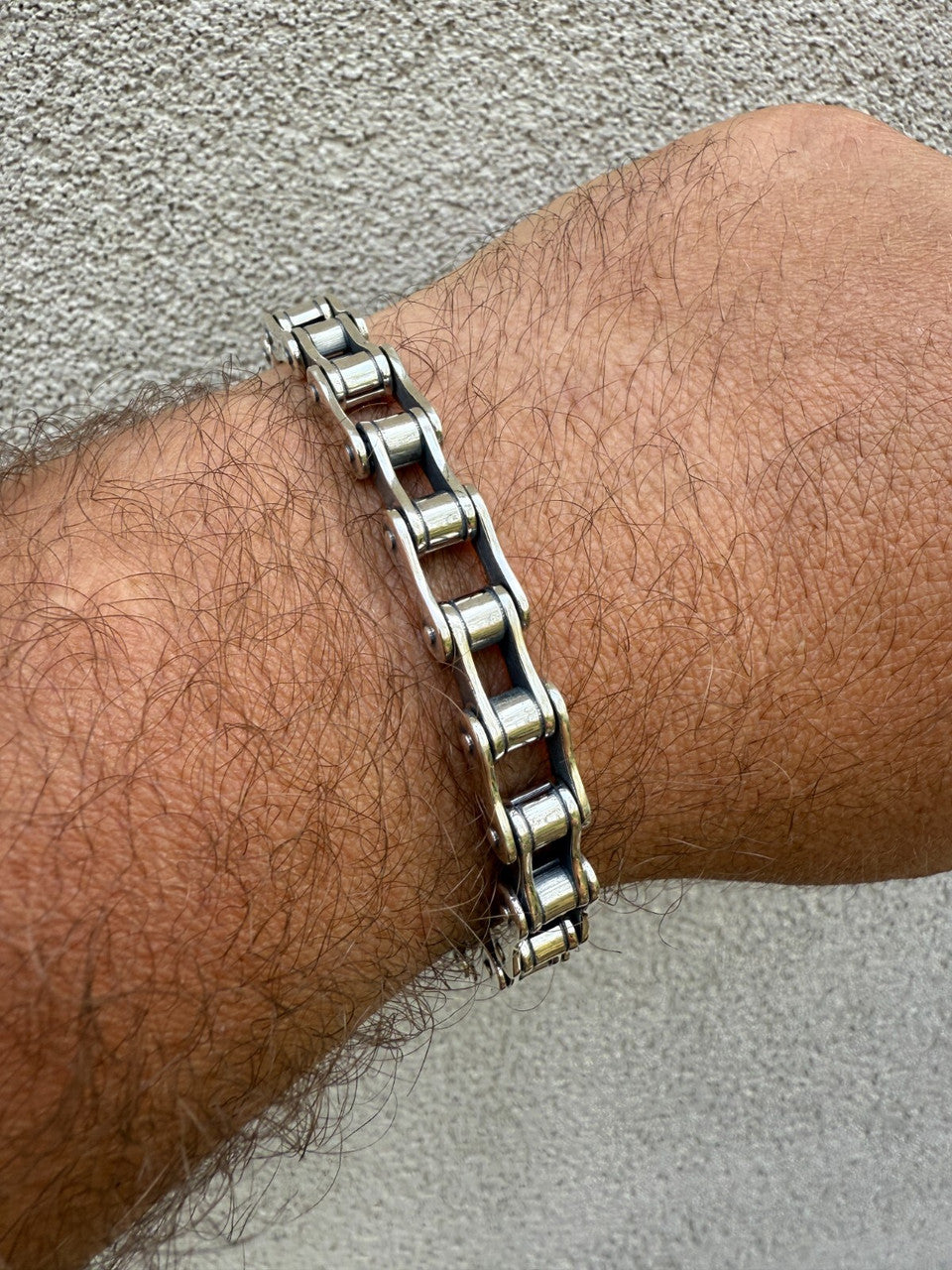 Bike Chain Bracelet - Oxidized 925 Sterling Silver - 7"-9" - 9mm