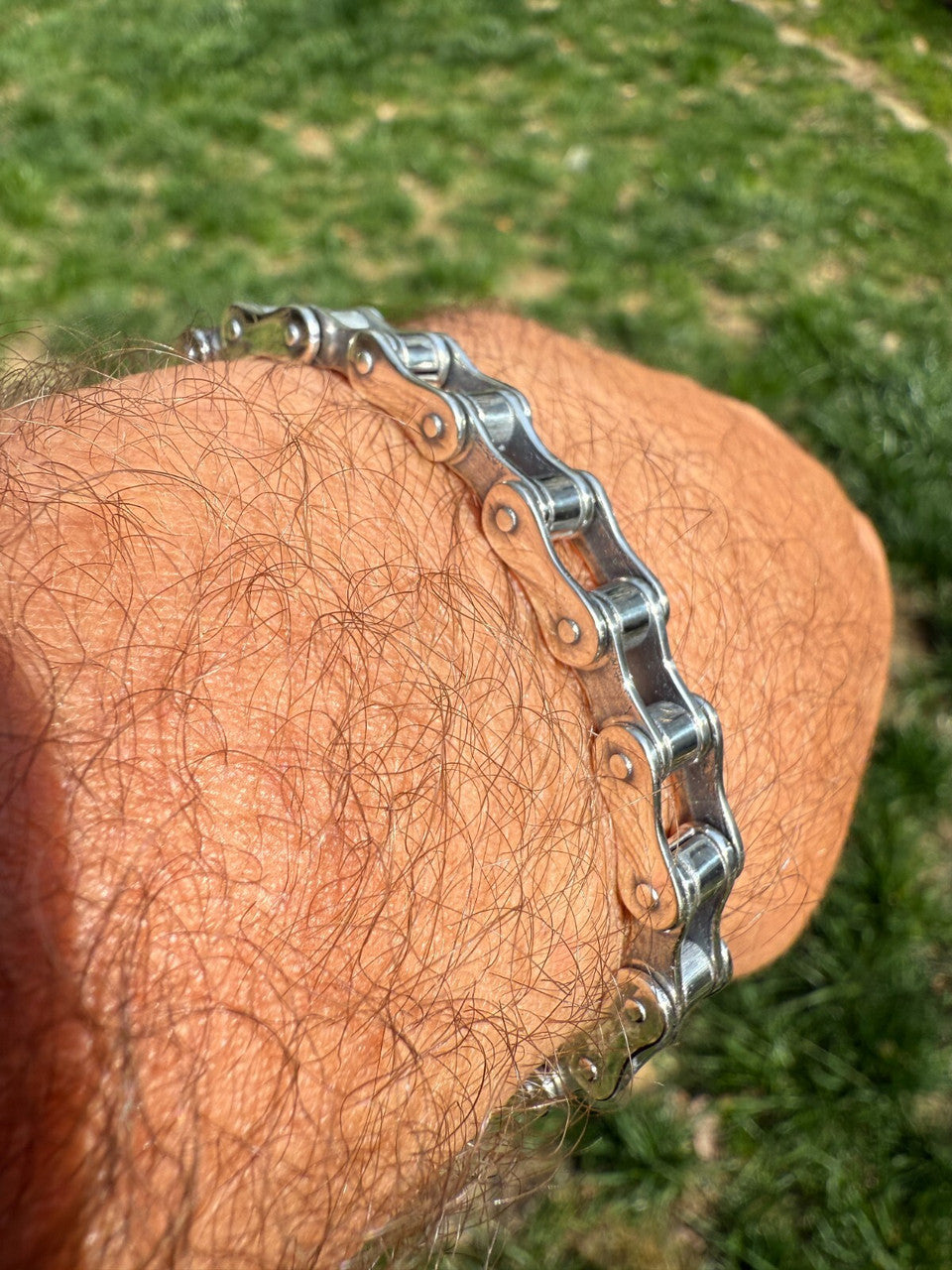 Bike Chain Bracelet - Oxidized 925 Sterling Silver - 7"-9" - 9mm