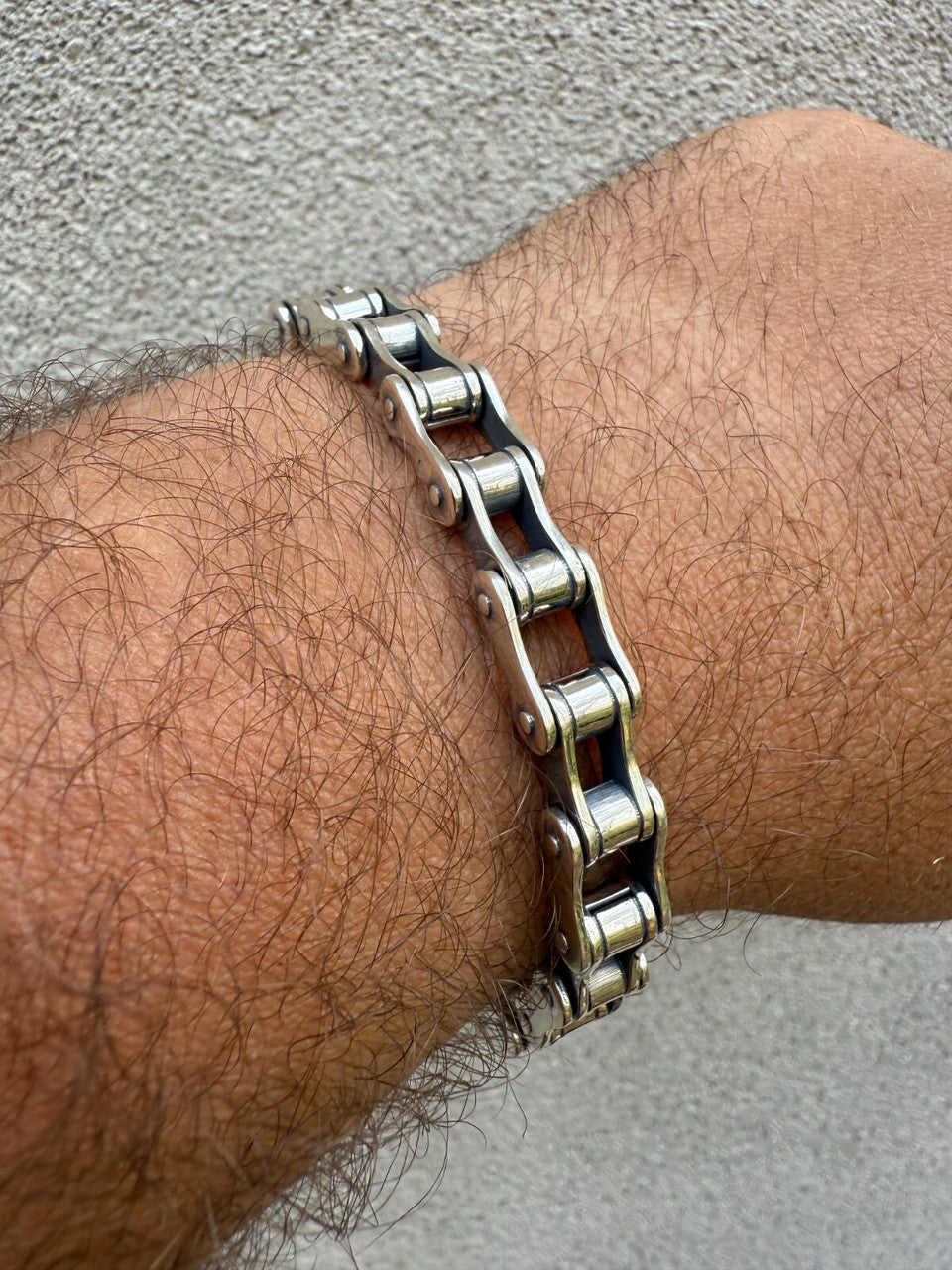 Bike Chain Bracelet - Oxidized 925 Sterling Silver - 7"-9" - 9mm