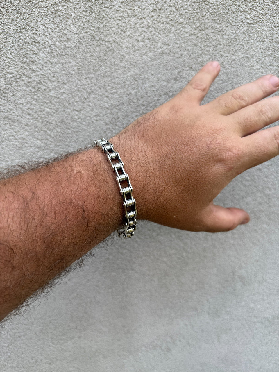 Bike Chain Bracelet - Oxidized 925 Sterling Silver - 7"-9" - 9mm