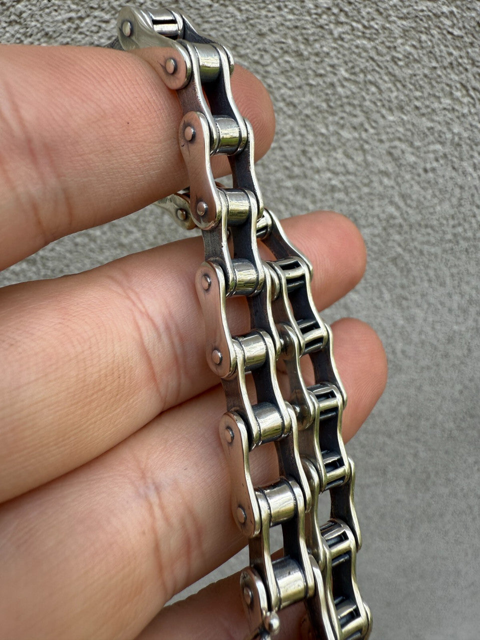 Bike Chain Bracelet - Oxidized 925 Sterling Silver - 7"-9" - 9mm