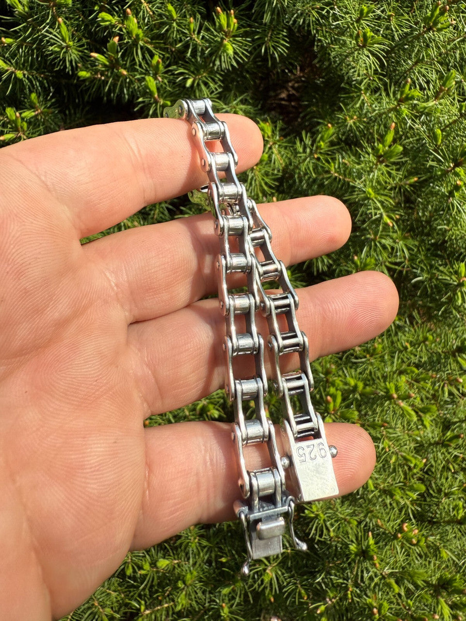 Bike Chain Bracelet - Oxidized 925 Sterling Silver - 7"-9" - 9mm